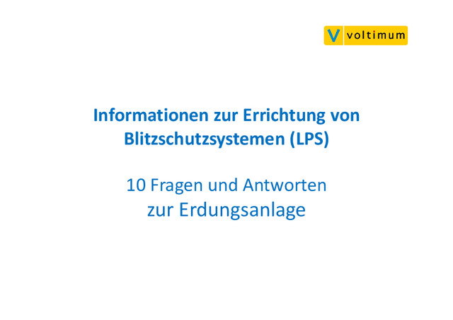 10 Fragen und Antworten zur Erdungsanlage (LPS)