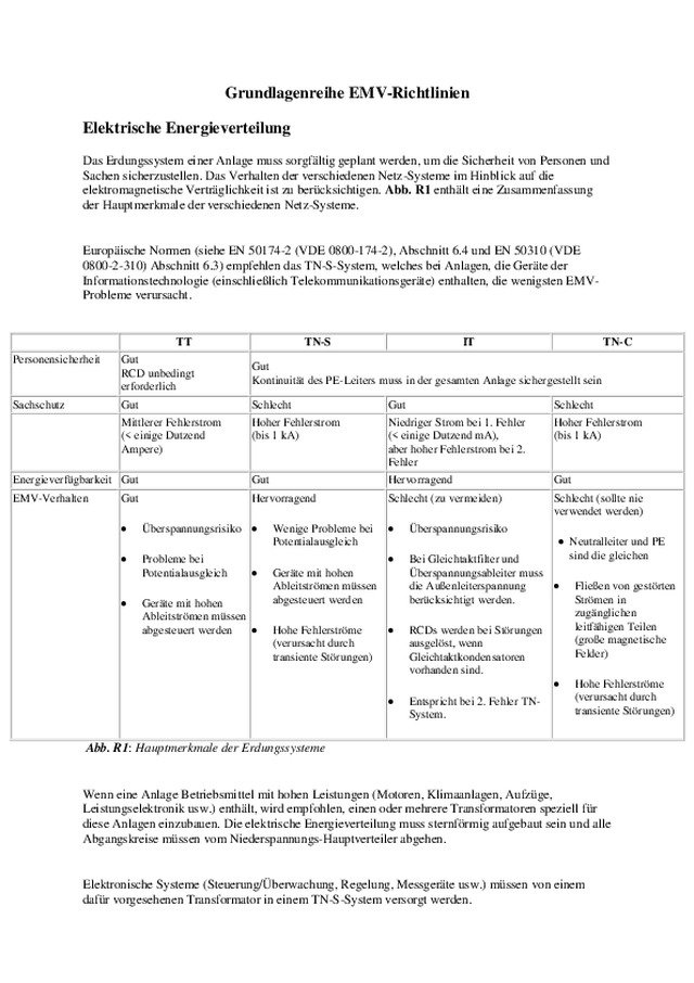 Grundlagenreihe EMV-Richtlinien - Teil 1: Elektrische Energieverteilung, Erdungsprinzipien und Strukturen