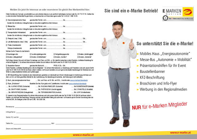 Werbemittel EXKLUSIV für e-Marken-Betriebe