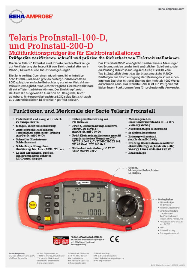 Telaris ProInstall-100-D, und ProInstall-200-D