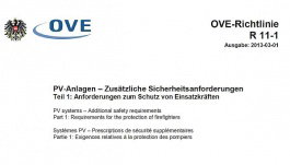 Neue OVE-Richtlinie R 11-1: Schutz von Einsatzkräften bei Photovoltaik-Anlagen