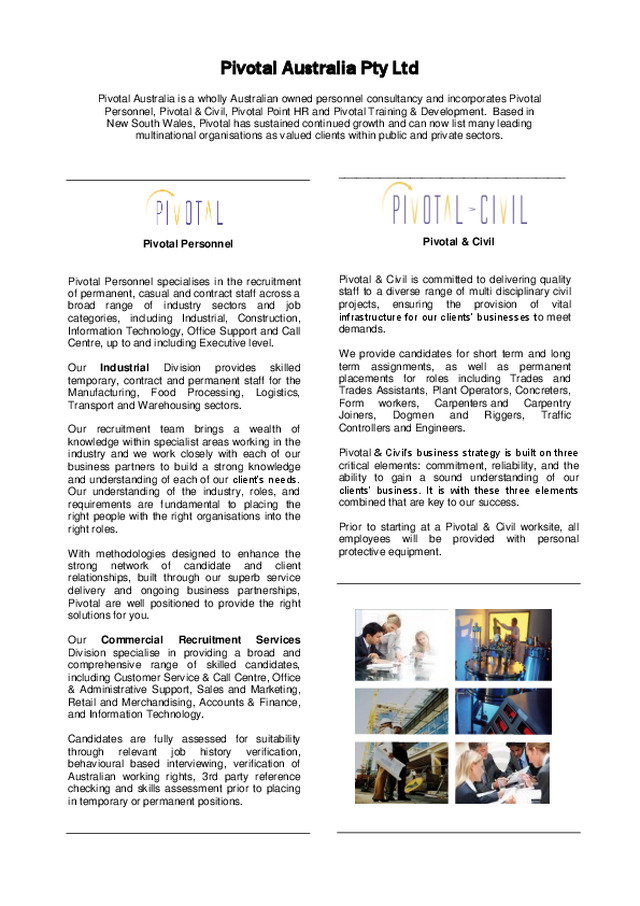 Pivotal Australia - Overview