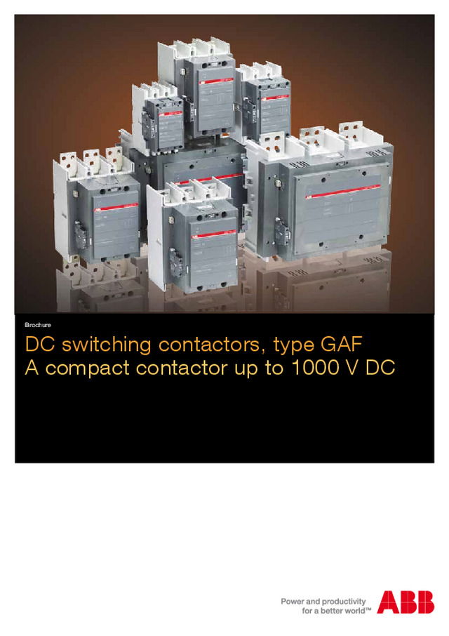 ABB DC Switching Contactors: Type GAF