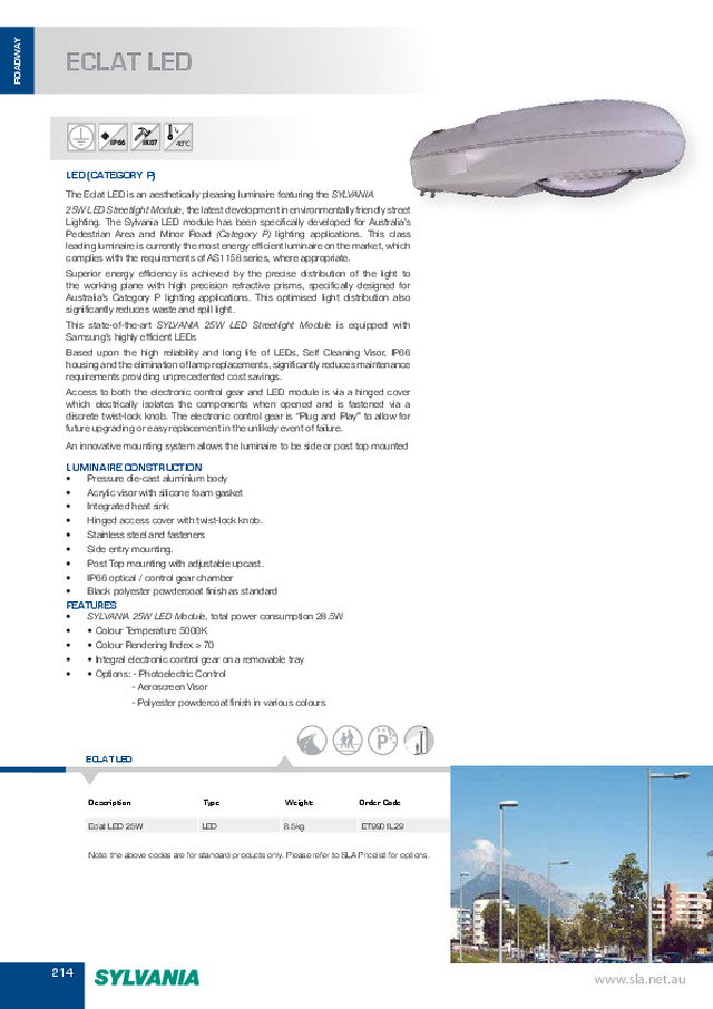 Sylvania roadway LED catalogue