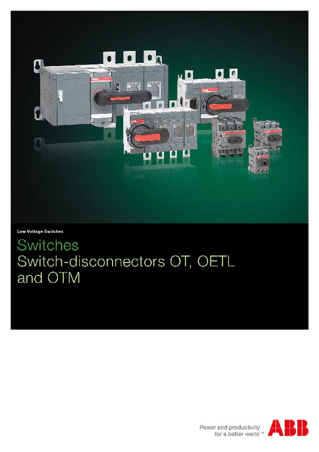 ABB switch-disconnectors OT, OETL and OTM
