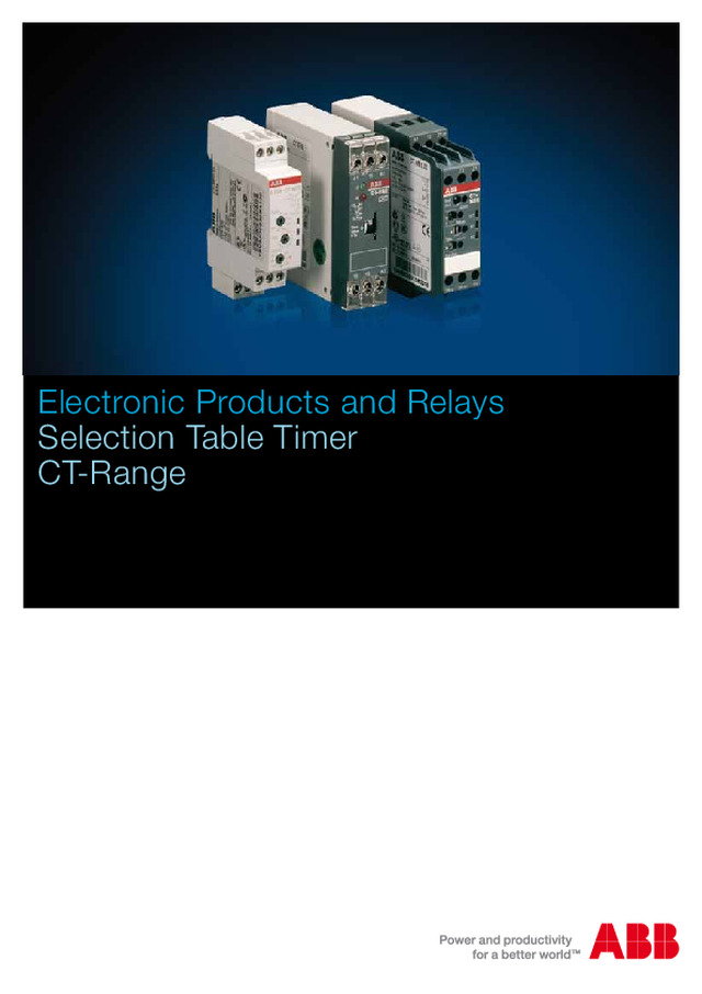 ABB\'s selection table Timer CT-Range