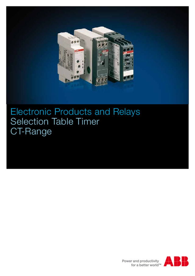 ABB\'s selection table Timer CT-Range