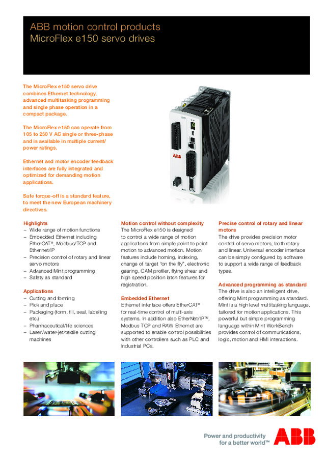 ABB MicroFlex e150 servo drives