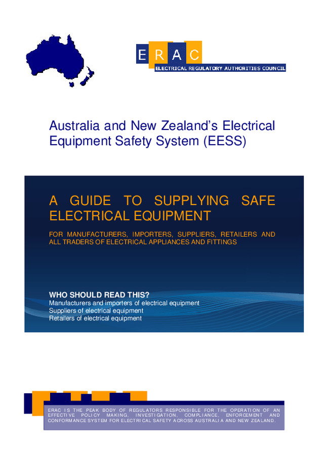 A guide to supplying safe electrical equipment - EESS