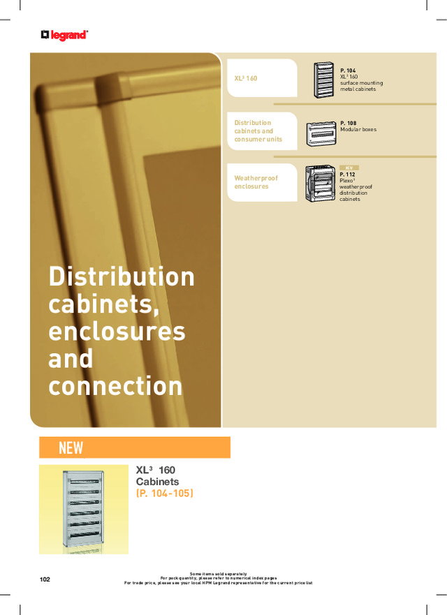 Legrand distribution cabinets, enclosures & protection