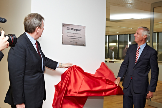 Unveiling the official opening plaque