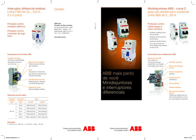 Folheto de Mini Disjuntores e DRs