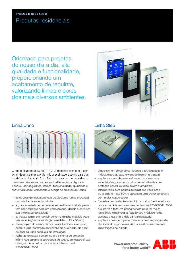 Produtos ABB residenciais | Folheto