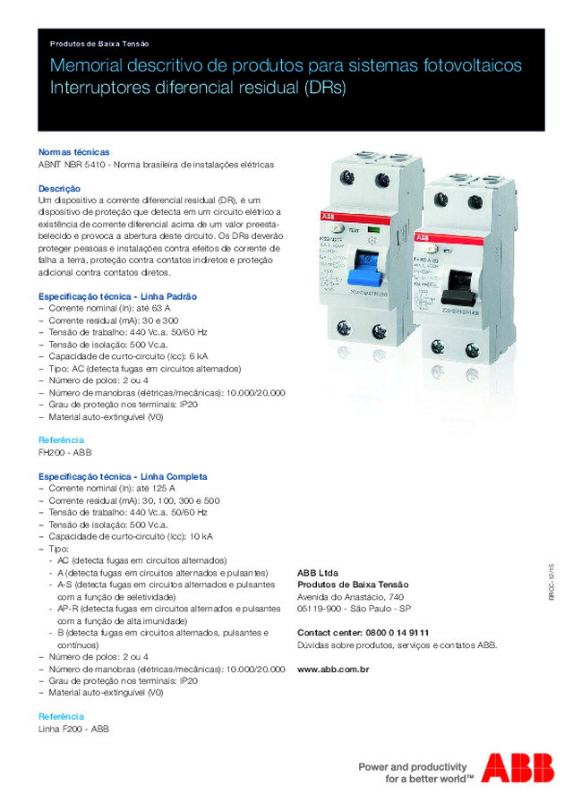 Interruptores diferencial residual (DRs)