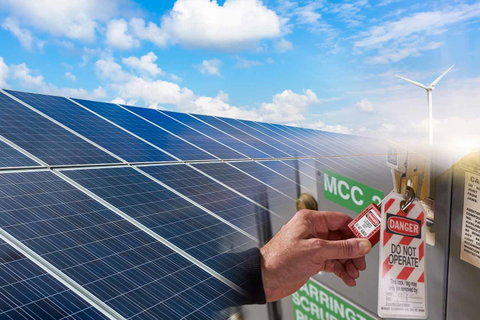 Segurança do painel solar: bloqueio/sinalização para sistemas de energia solar