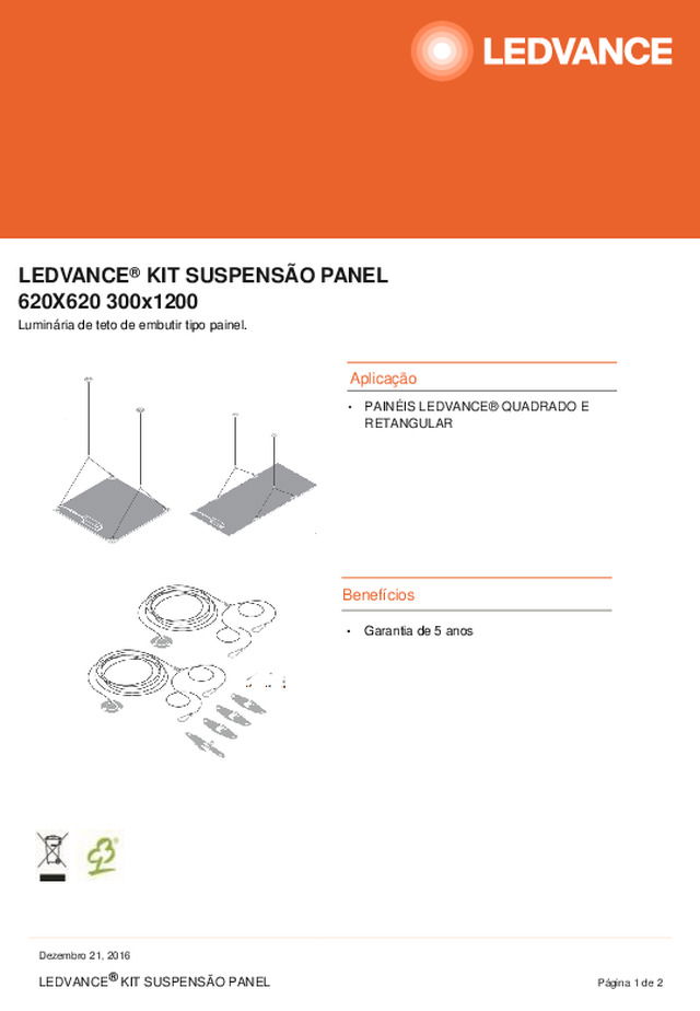 Data Sheet LEDVANCE Kit de suspensão