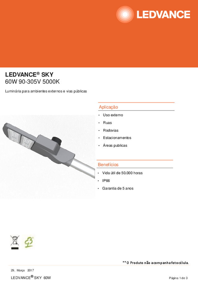 Data Sheet LEDVANCE SKY 60W