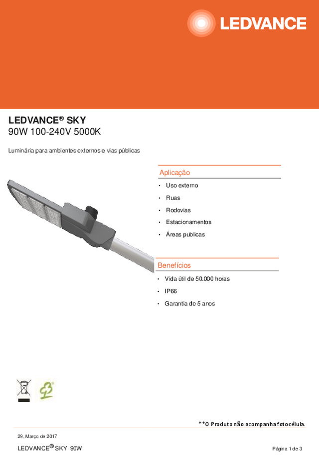 Data Sheet LEDVANCE SKY 90W