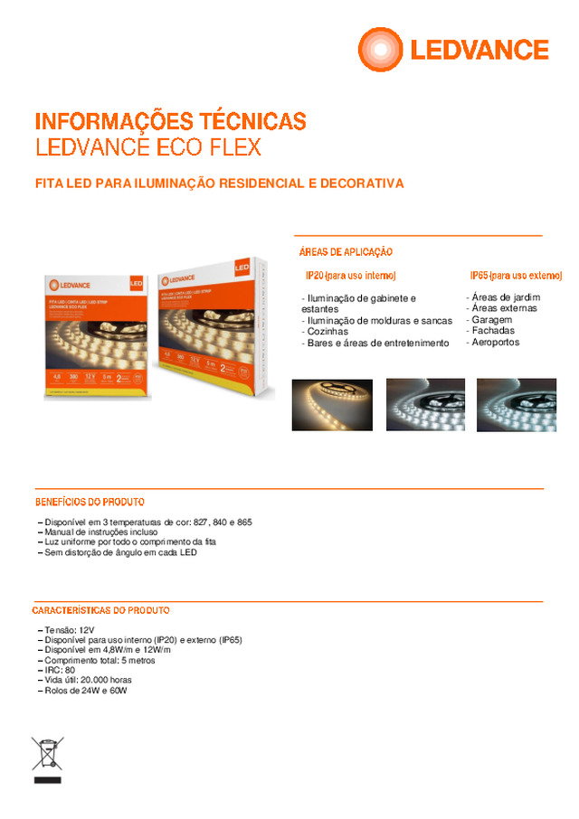 LEDVANCE Eco Flex | Informações técnicas