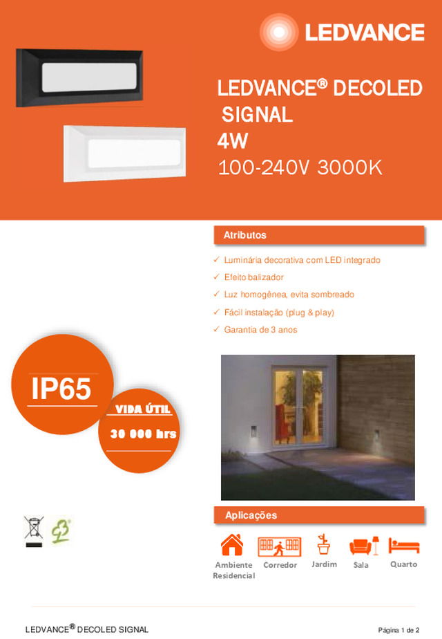Ficha técnica | LEDVANCE® DECOLED SIGNAL 4W 100-240V 3000K