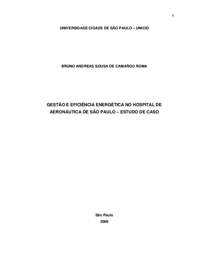 Gestão e eficiência energética no Hospital de Aeronáutica de São Paulo | Estudo de caso