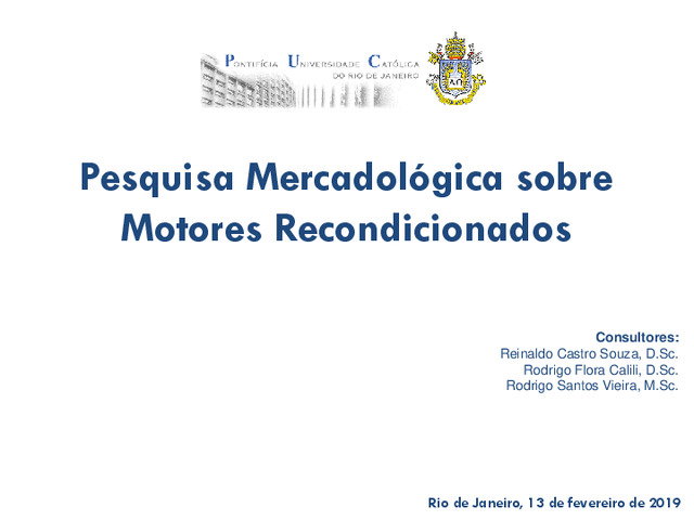 Pesquisa mercadológica sobre motores recondicionados