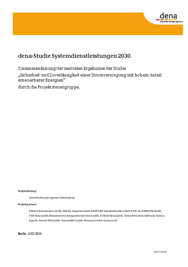 Systemdienstleistungen 2030