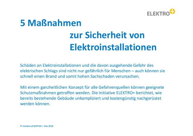 5 Maßnahmen zur Sicherheit von Elektroinstallationen