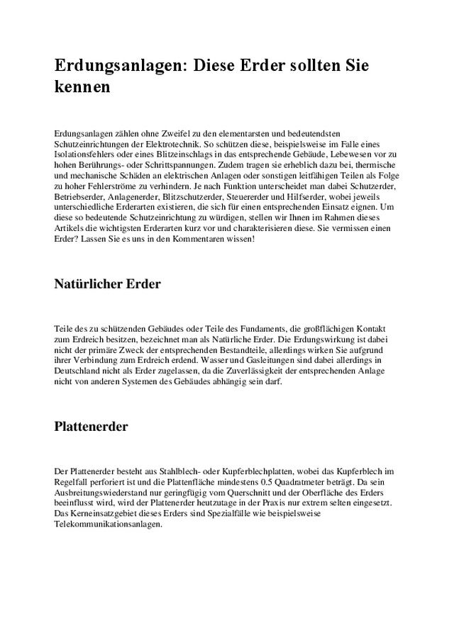Alles, was Sie zum Thema "Erdung" wissen müssen