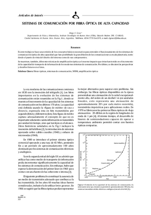 Sistemas de comunicación por Fibra Óptica de Alta Capacidad