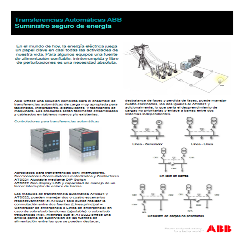 Transferencias automaticas ABB suministro seguro de energía