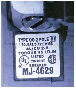 Ejemplo de Temperatura que deberá tener el cable conectado a esta protección. 