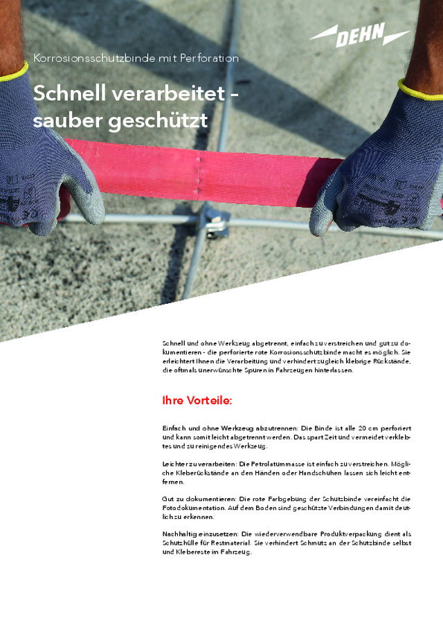 Korrosionsschutzbinde mit Perforation