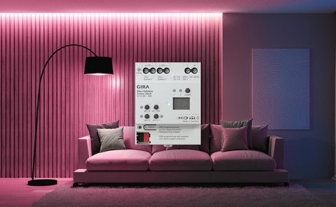 Atmosphäre mit farbigem Licht. Gira DALI Gateway Colour für KNX.