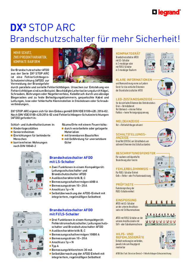 Brandschutzschalter DX³ Stop ARC