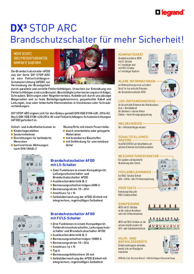 Brandschutzschalter DX³ Stop ARC