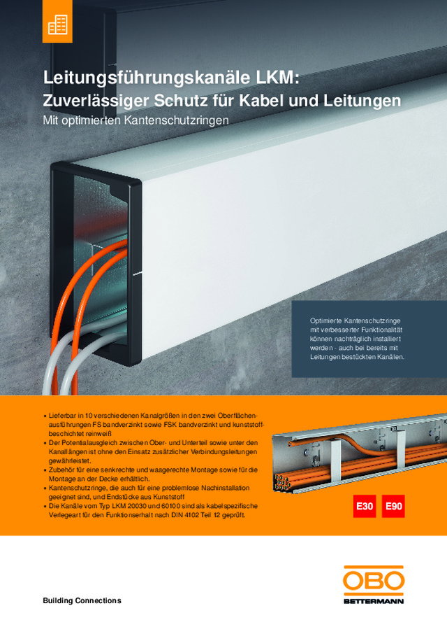 Leitungsführungskanäle LKM: Zuverlässiger Schutz für Kabel und Leitungen