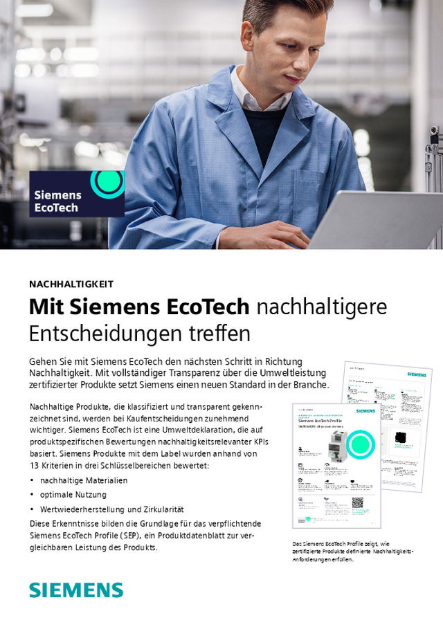Mit Siemens EcoTech nachhaltigere Entscheidungen treffen
