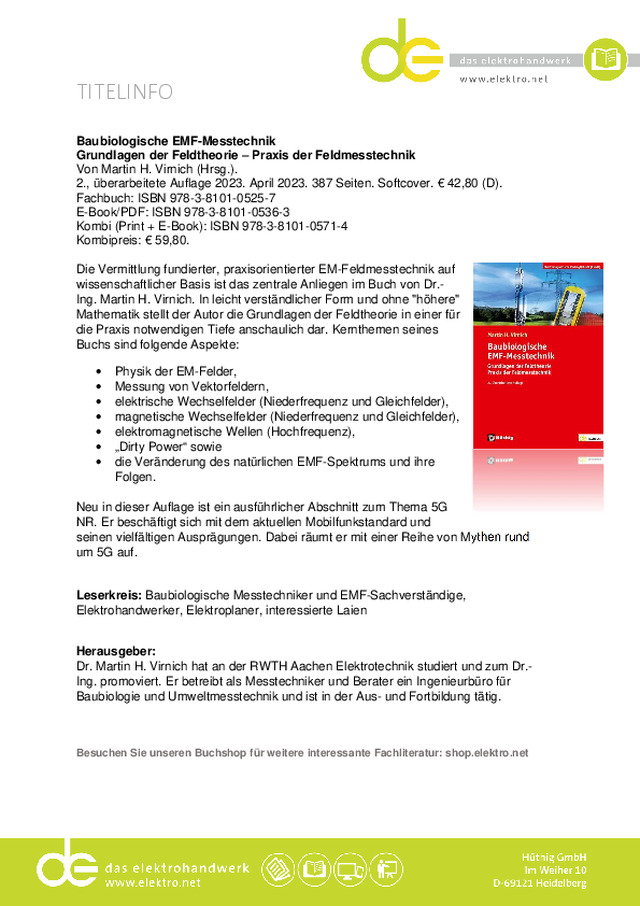 Grundlagen der Feldtheorie – Praxis der Feldmesstechnik - TITELINFO