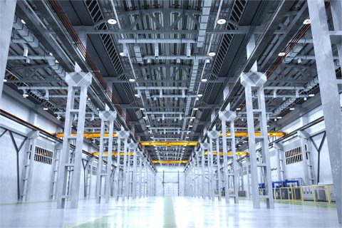 Licht, das Industrieflächen verwandelt. 