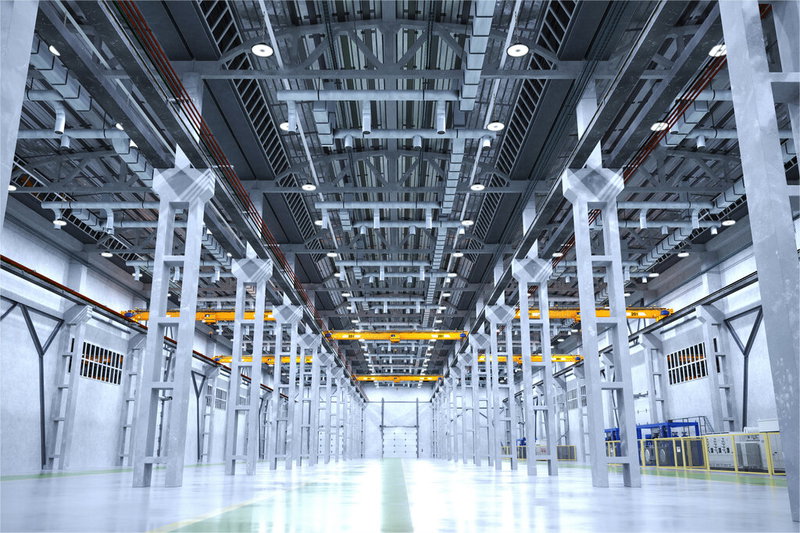 Licht, das Industrieflächen verwandelt. 