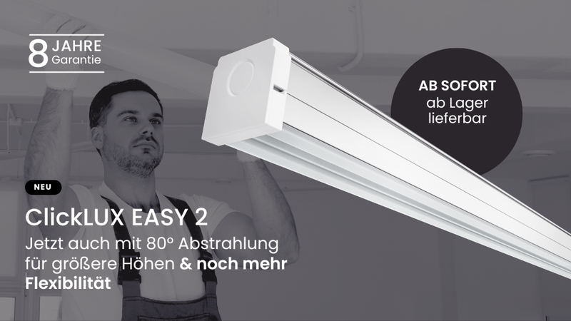 EASY 2: Das Lichtbandsystem für den Alltag – jetzt auch mit 80° Abstrahlwinkel sofort verfügbar