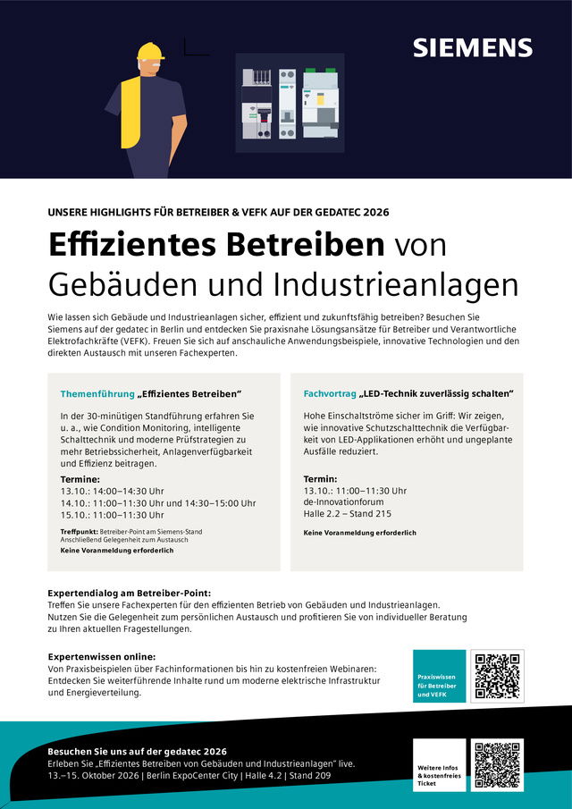 Gedatec - Effizientes Betreiben von Gebäuden und Industrieanlagen