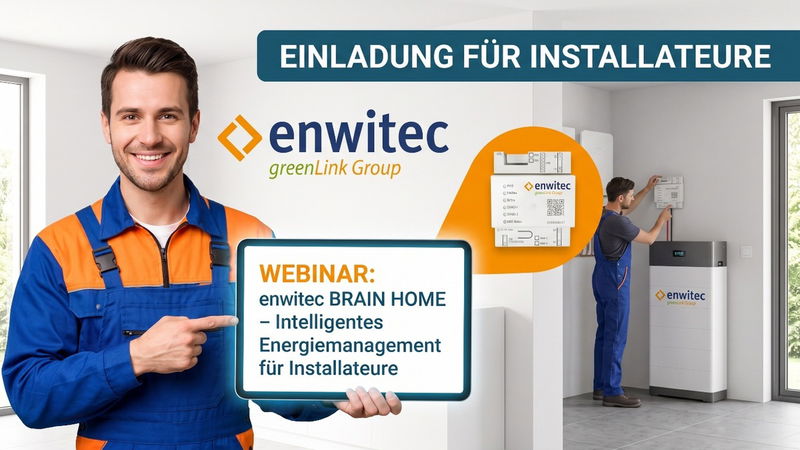 Webinar zeigt Installateuren, wie enwitec BRAIN HOME PV, Speicher, Wallbox und Wärmepumpe vernetzt