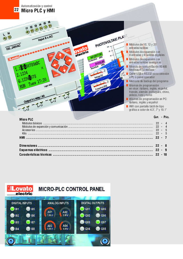 Micro PLC y HMI