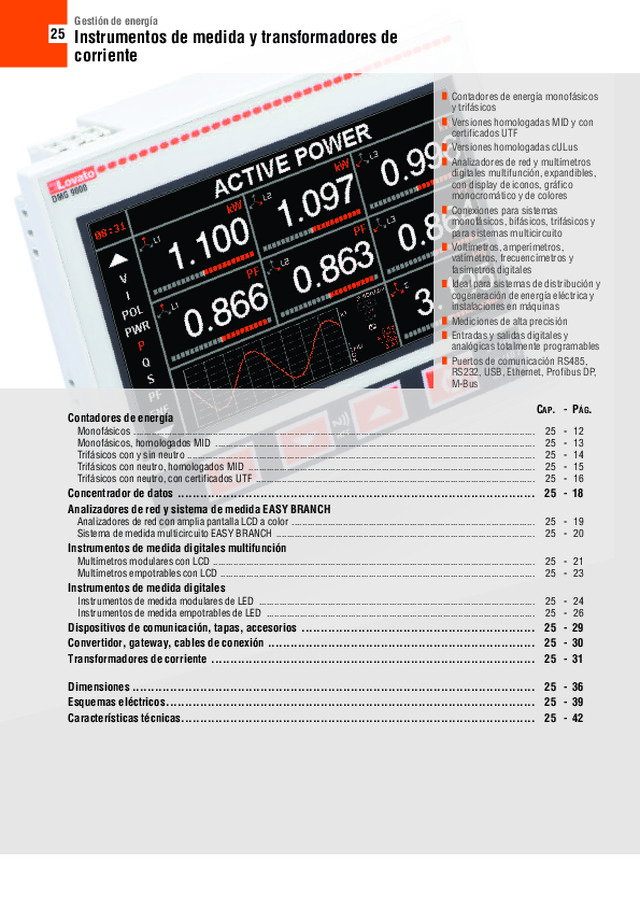 Instrumentos de medida y transformadores de corriente