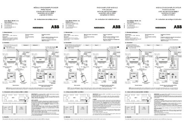 Hit by Niessen - Instrucciones instalación y uso módulo radio/amplificador para techo con Bluetooth 9368.1