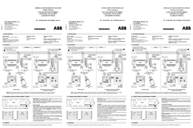 Hit by Niessen - Instrucciones instalación y uso módulo radio/amplificador para techo con Bluetooth 9368.1