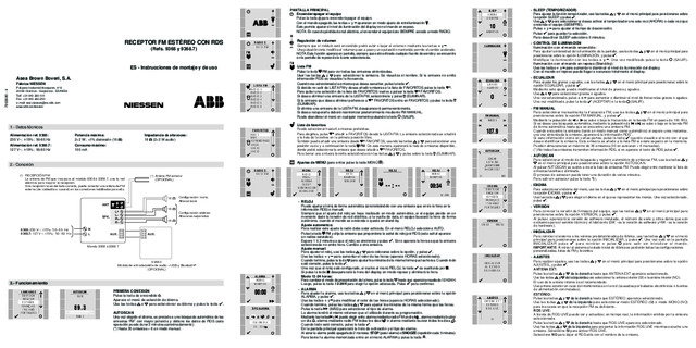 Hit by Niessen - Instrucciones instalación y uso receptor FM estéro con RDS