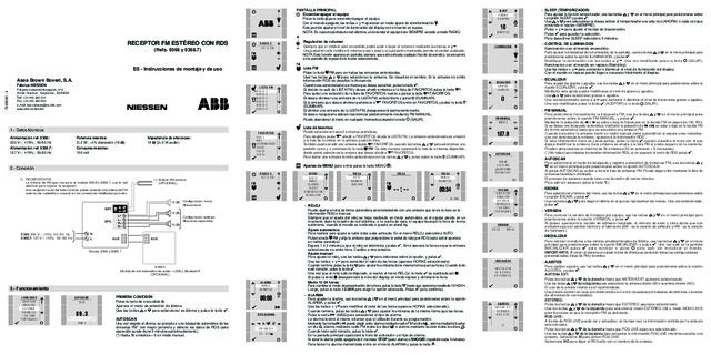 Hit by Niessen - Instrucciones instalación y uso receptor FM estéro con RDS